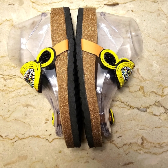 Sol John Birkenstock Womens Beaded Leather Toe Ring Boho Sandals 37 / 6 - 6.5 - Picture 5 of 10